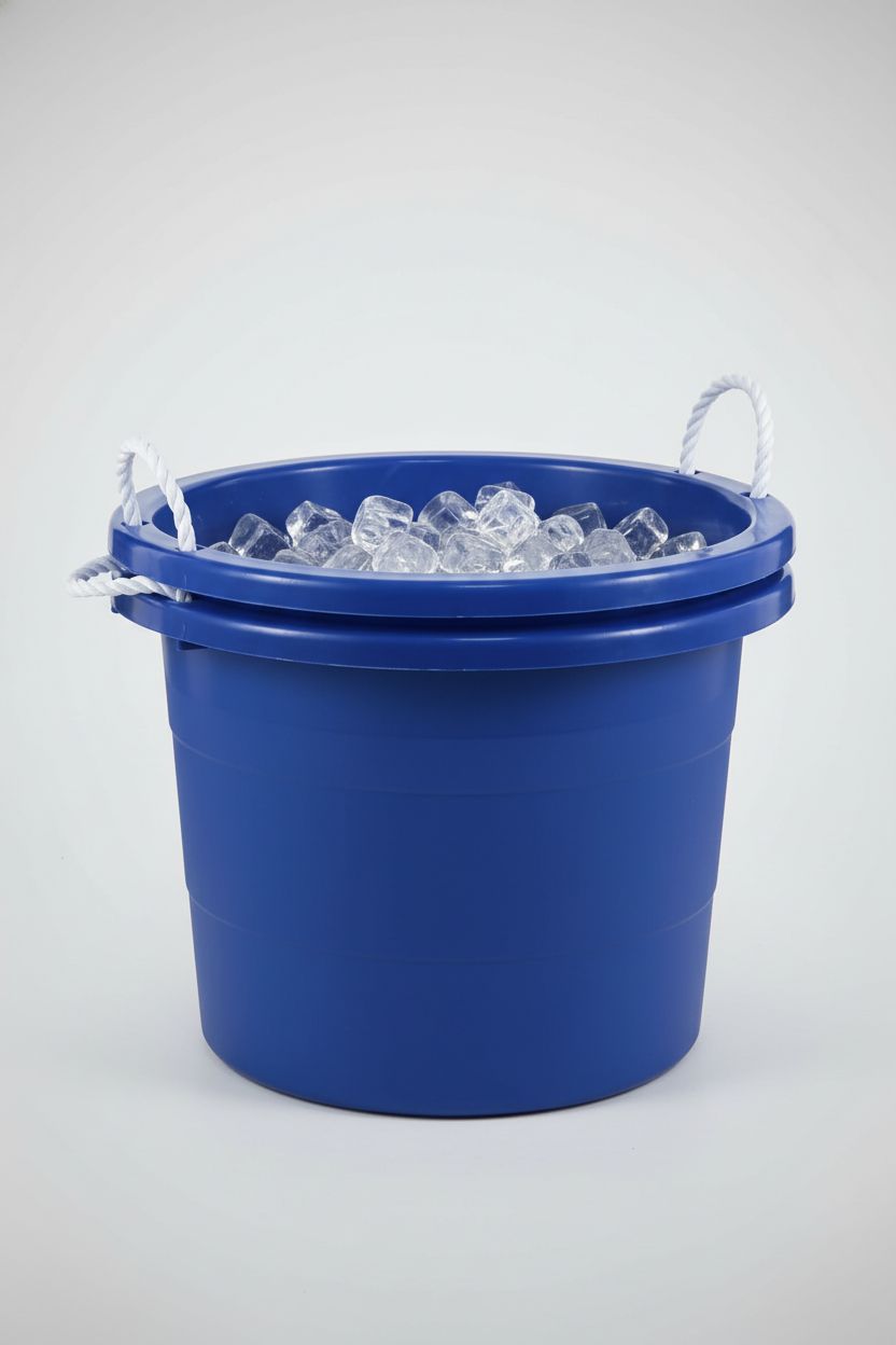 Product shot of United Solutions blue rope handle tub showcasing its durable design and stackability