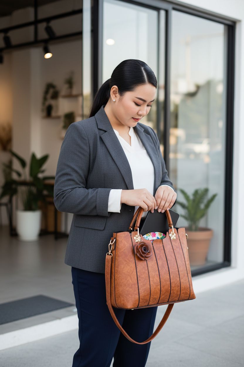 rofozzi vegan leather satchel with detachable strap, perfect for work or play