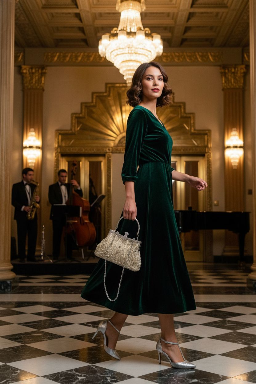 WRINGKIT 1920s vintage evening bag in champagne beaded design, perfect for elegant parties.