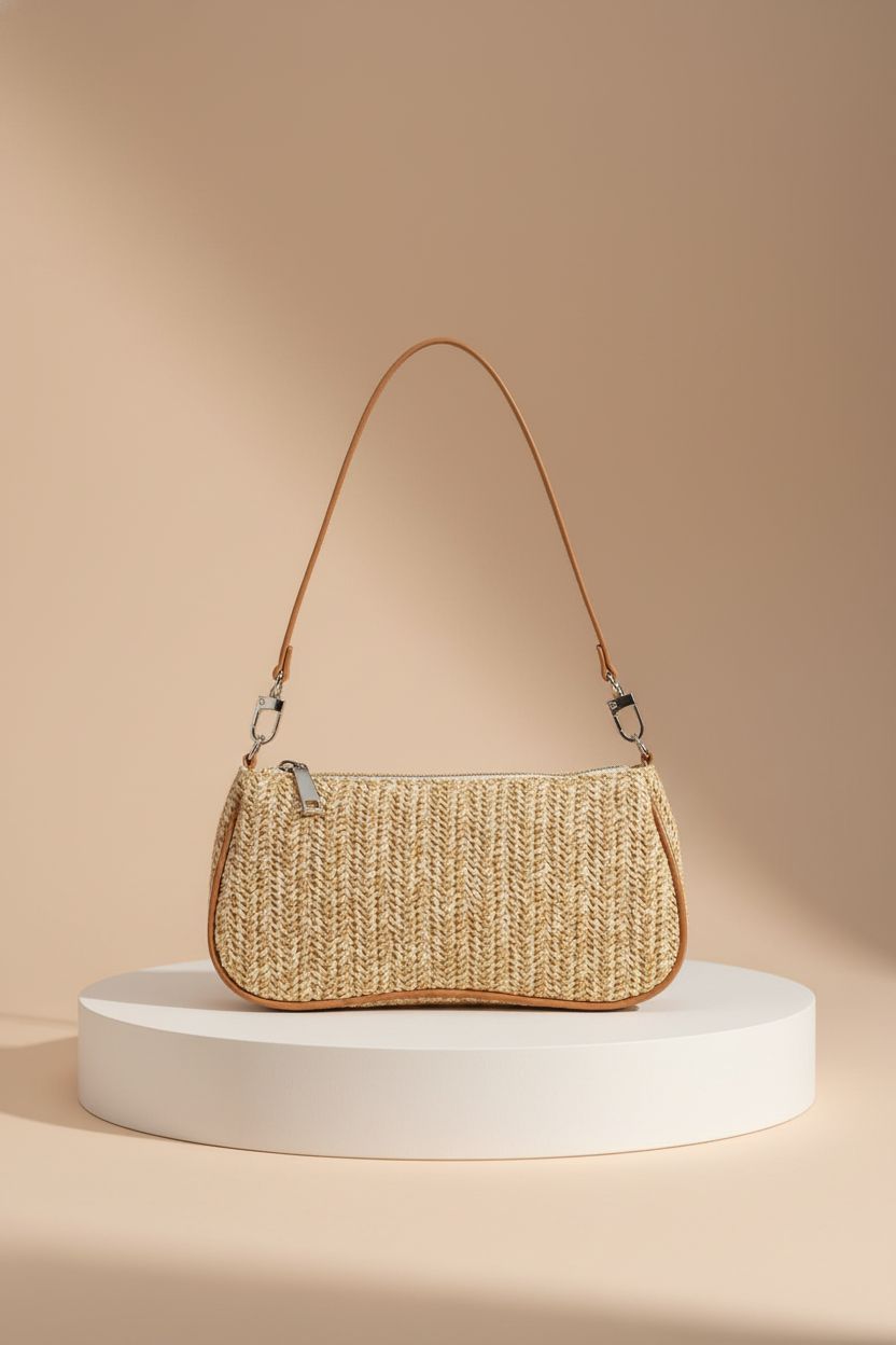 Verdusa Women's straw woven shoulder bag showcasing texture and design in studio lighting.