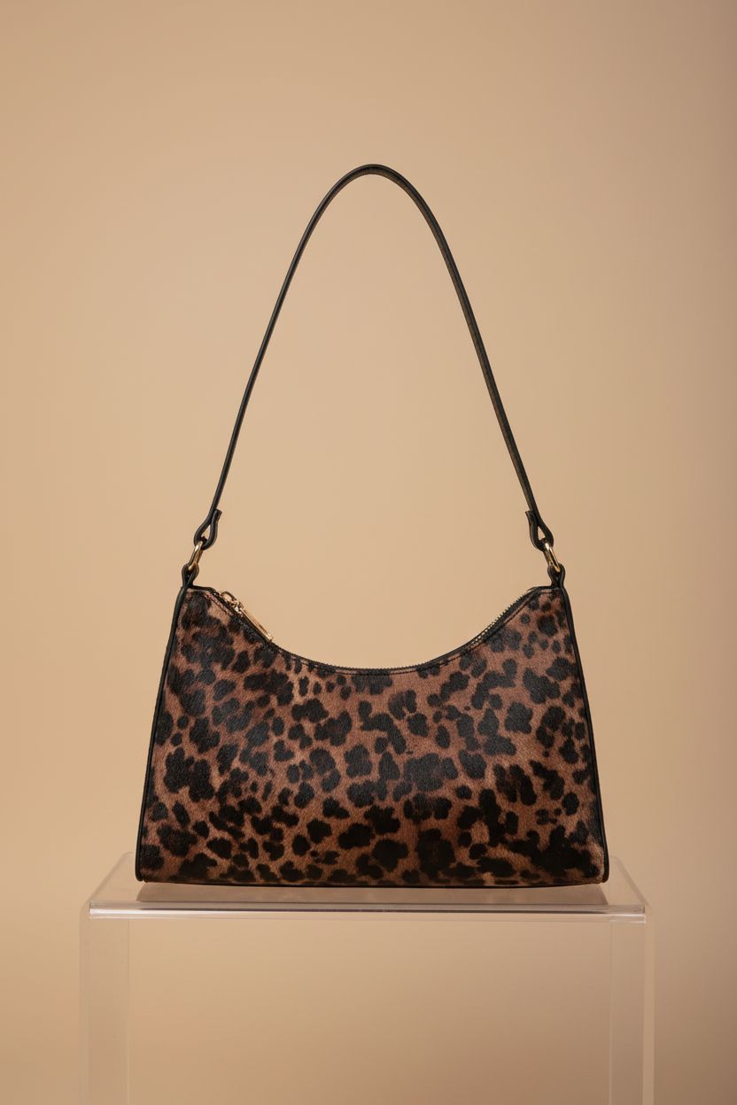YLYSLFC leopard print handbag showcased in studio with focus on quality and design details.