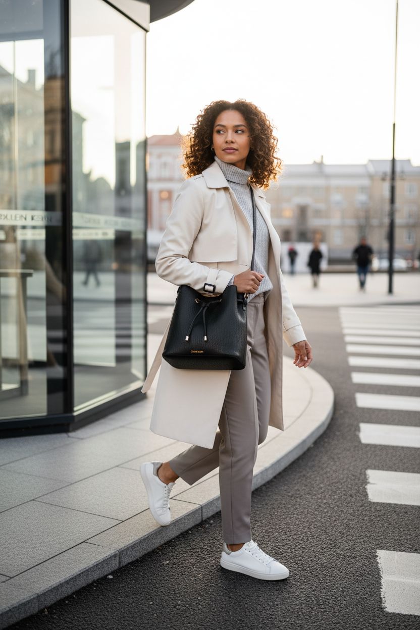Calvin Klein black designer purse, a stylish bucket bag, perfect for modern office settings.