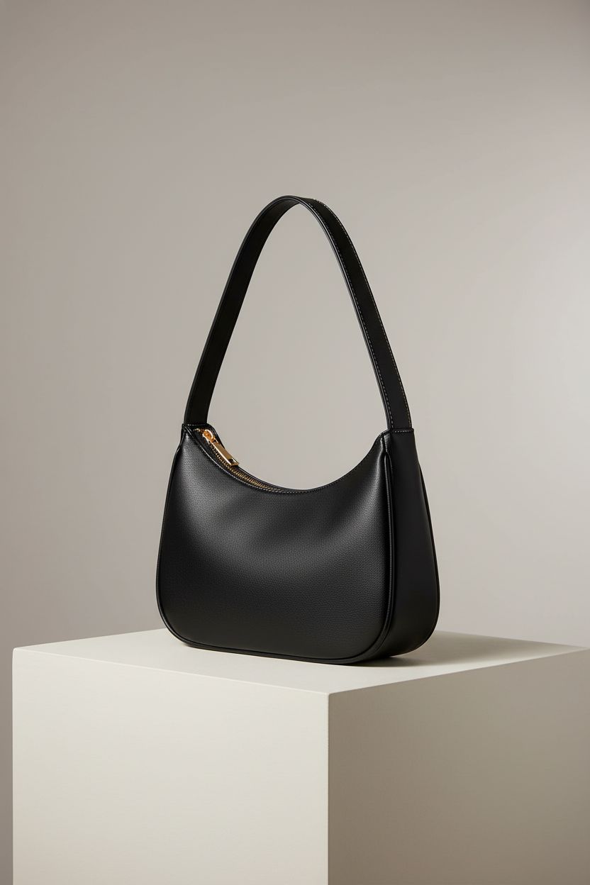 CYHTWSDJ black hobo clutch purse displayed against a minimal backdrop