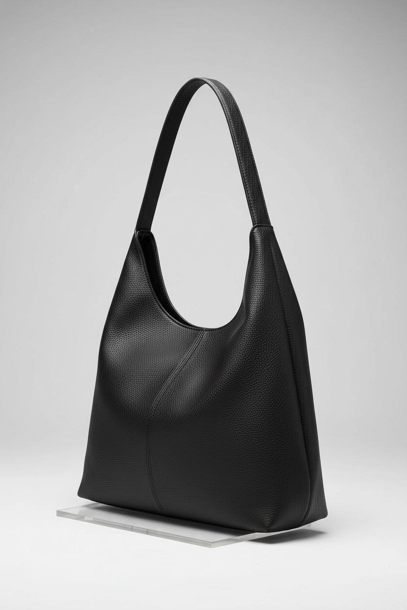 Product shot of CUNGGI hobo bag, highlighting soft PU leather and stylish design details.
