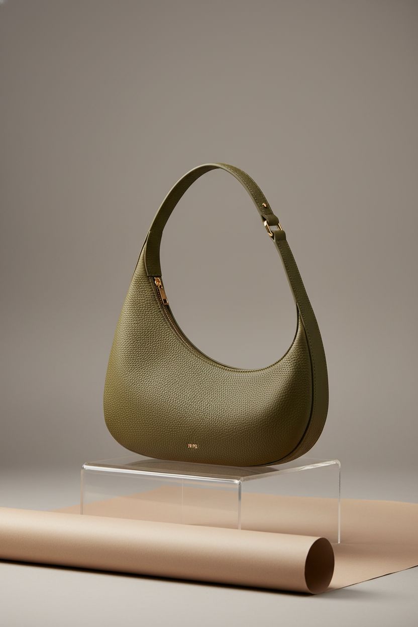 JW PEI Women's Harlee Shoulder Bag in dark olive, highlighting pebbled vegan leather and exquisite details.