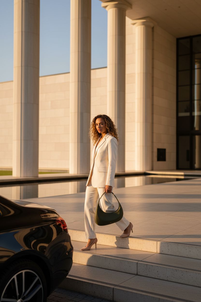 JW PEI Women's Harlee Shoulder Bag in dark olive, pebbled vegan leather, showcased outdoors.