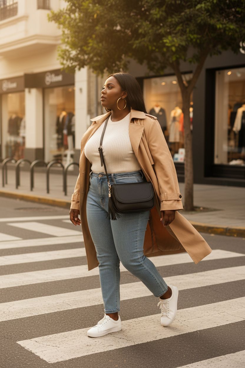 EVVE matte black crossbody bag in motion on a leafy boulevard, featuring a tassel and adjustable design.