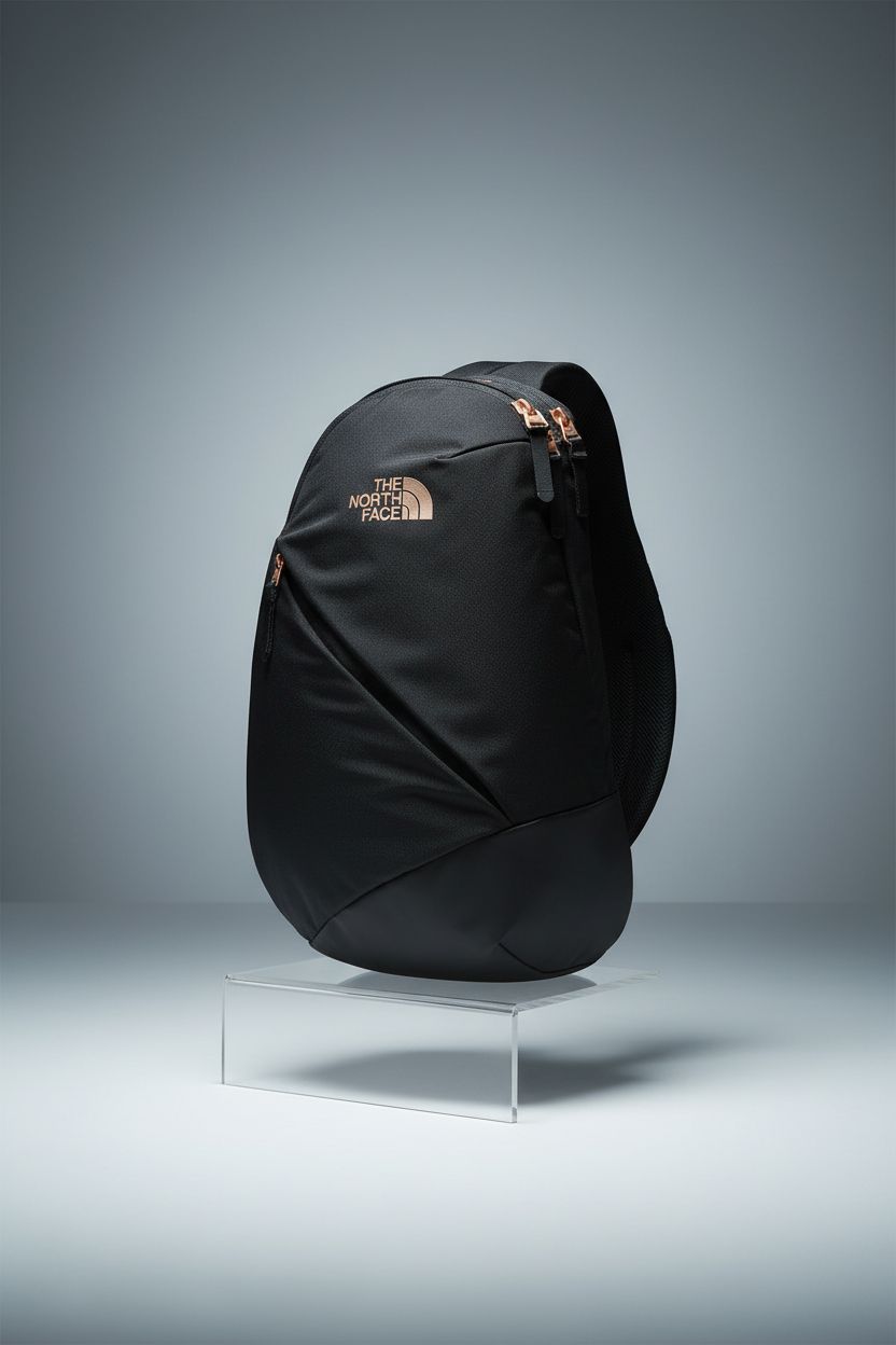 The North Face women's Isabella sling bag displayed on a clean studio backdrop, highlighting its ergonomic design.