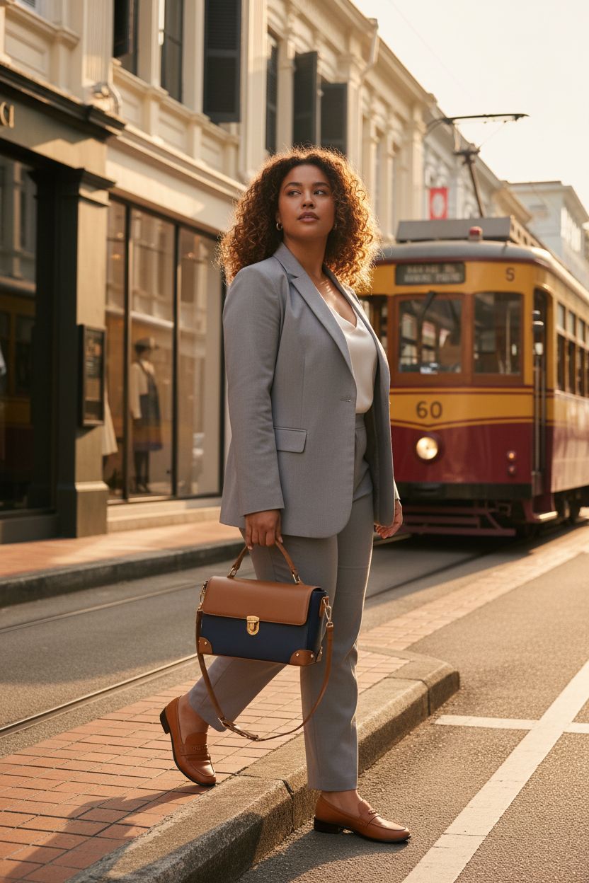 Milan Chiva square purse elegantly displayed on a bustling sidewalk, highlighting vintage style and top handle design.