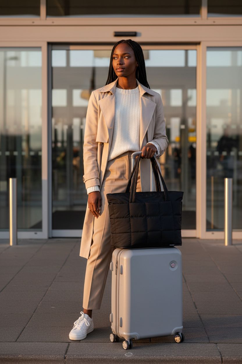 BAGSMART water-resistant puffer tote bag with zipper, ideal for stress-free travel