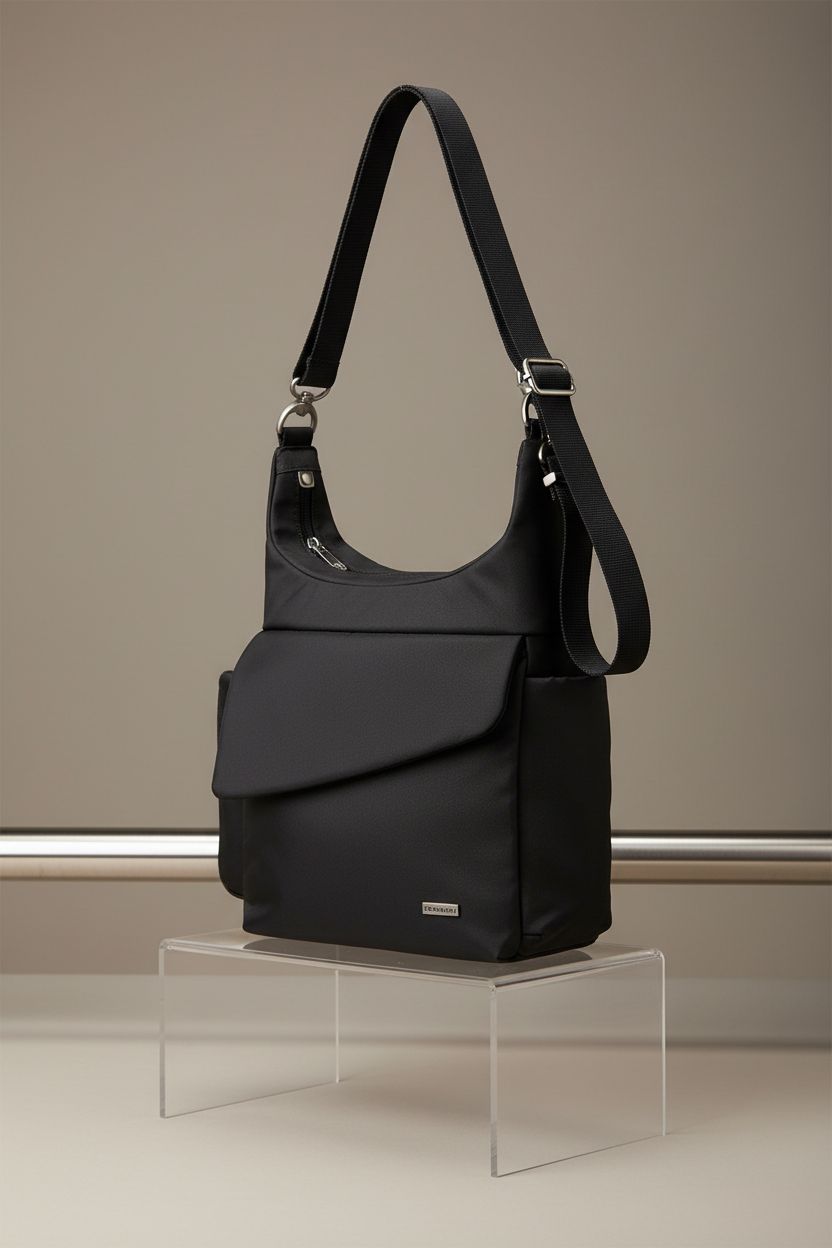 Clean studio shot of Travelon Anti-Theft Classic Messenger Bag highlighting its sleek features.