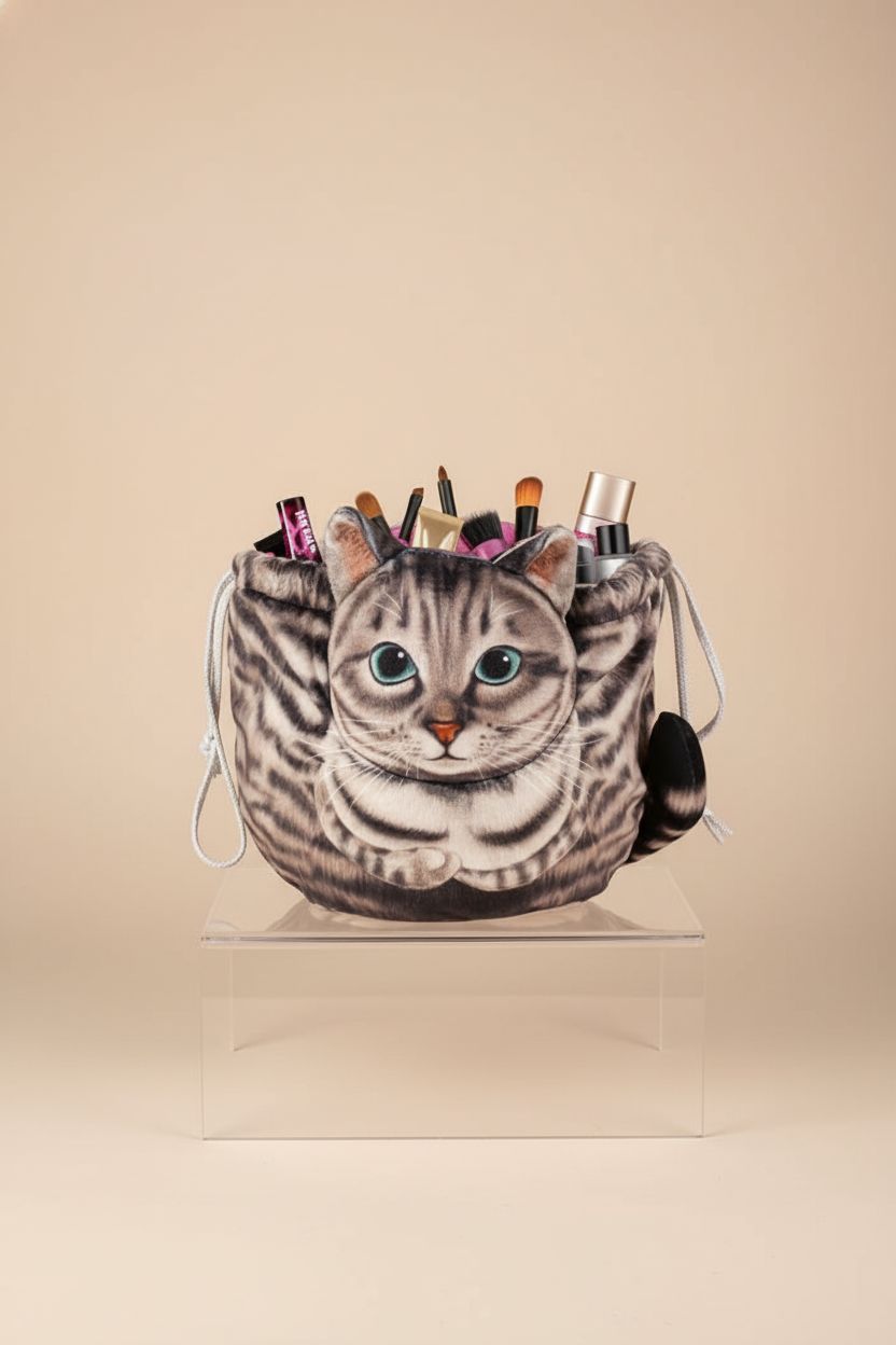 Openhahaha cat purse displayed on a clean studio backdrop, showcasing its design.