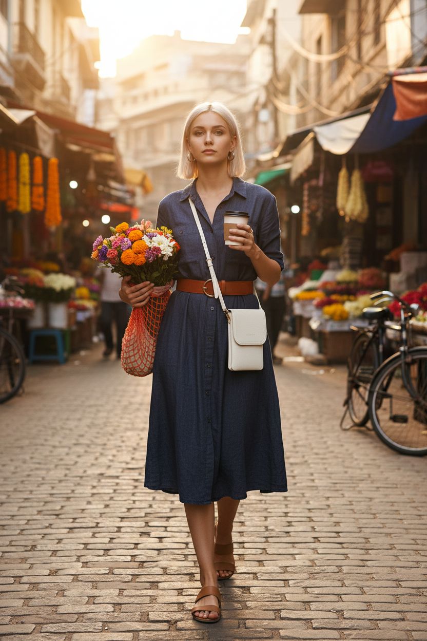 BOSTANTEN white crossbody phone purse, perfect for market strolls, highlighting its convenience and chic design.