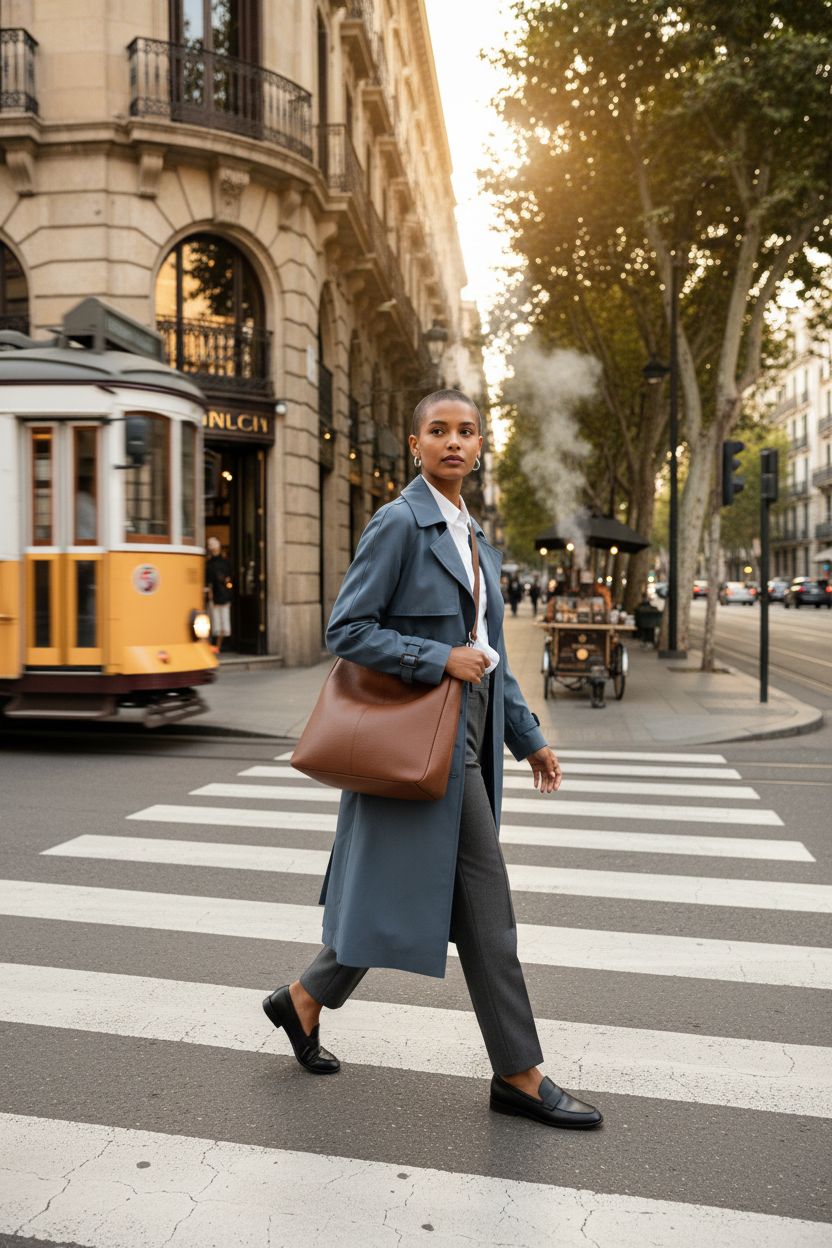 Befen cognac brown leather hobo handbag styled for everyday use on a boulevard