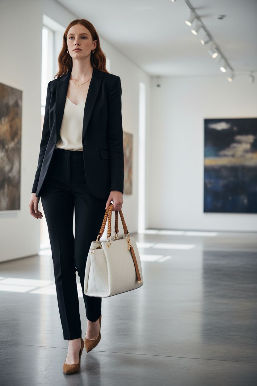 ALDO Women's Gloadithh Tote Bag in bone color, stylishly held at an art gallery event.