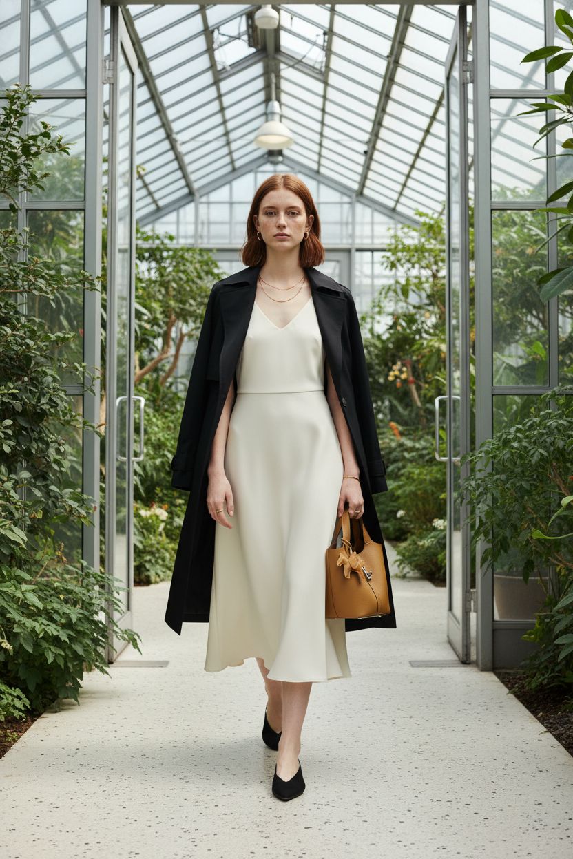 Kadynow luxury vegan leather tote bag in yellow-brown against botanical backdrop