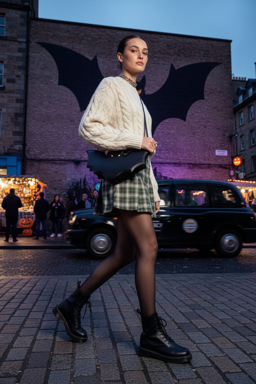 Gothic bat purse by Winatehr at twilight Halloween market, trendy vegan leather crossbody bag.