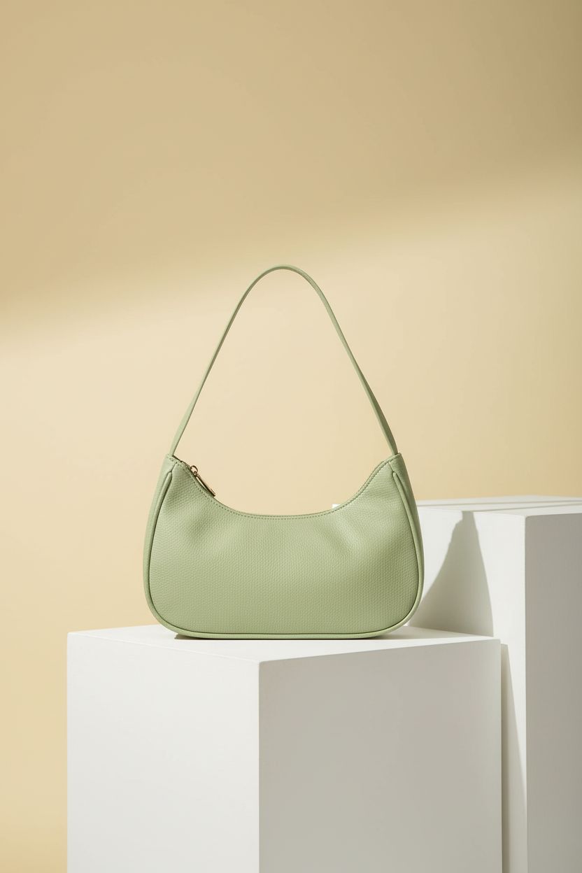 Afashor hobo bag in pastel green, highlighting its design and quality craftsmanship on a clean backdrop.