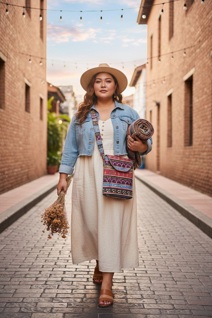 Rose-red canvas crossbody bag by OPQRSTU on a cobblestoned street with dried flowers.