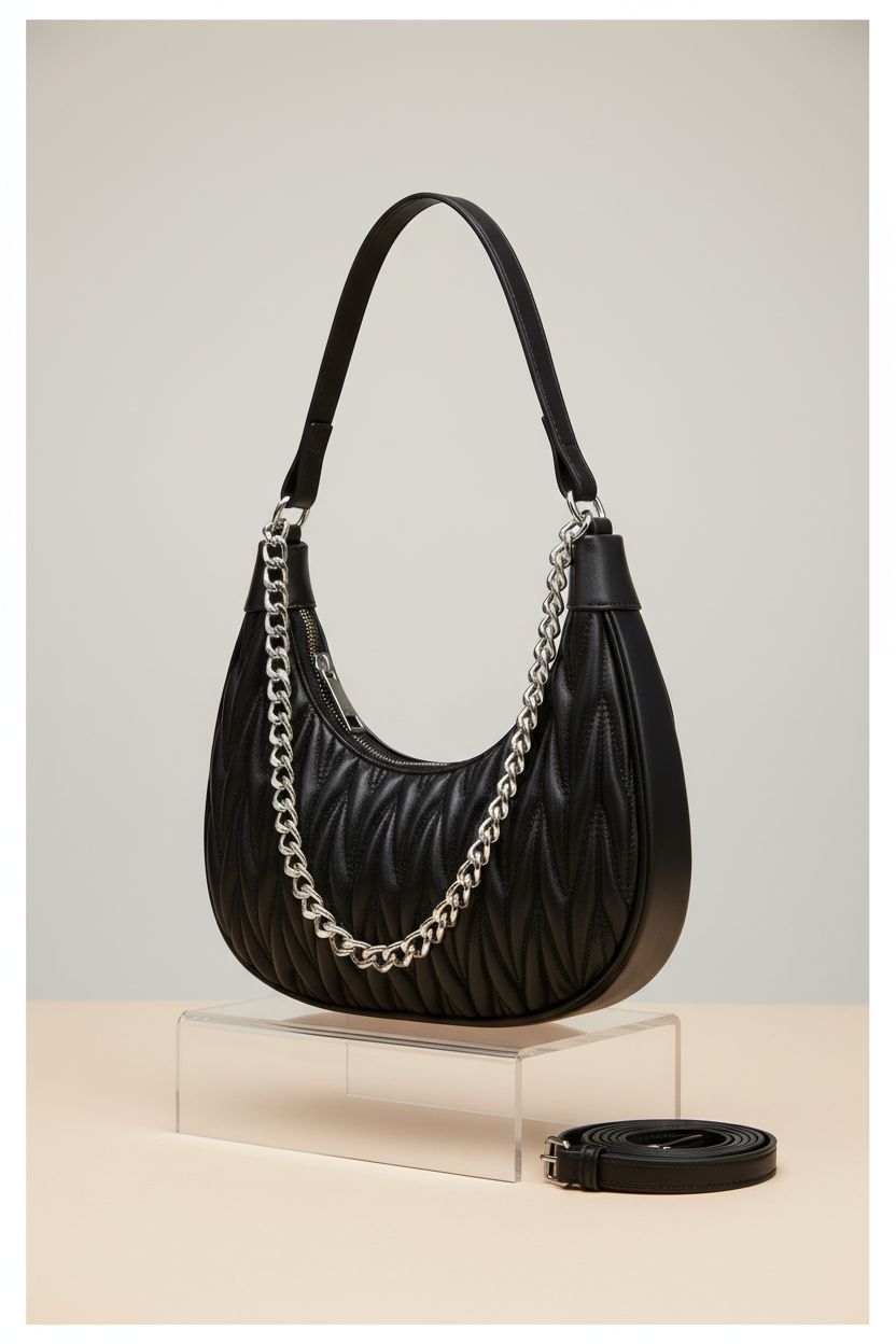 Anuizxz quilted crossbody bag displayed with a soft gray backdrop, highlighting its design.