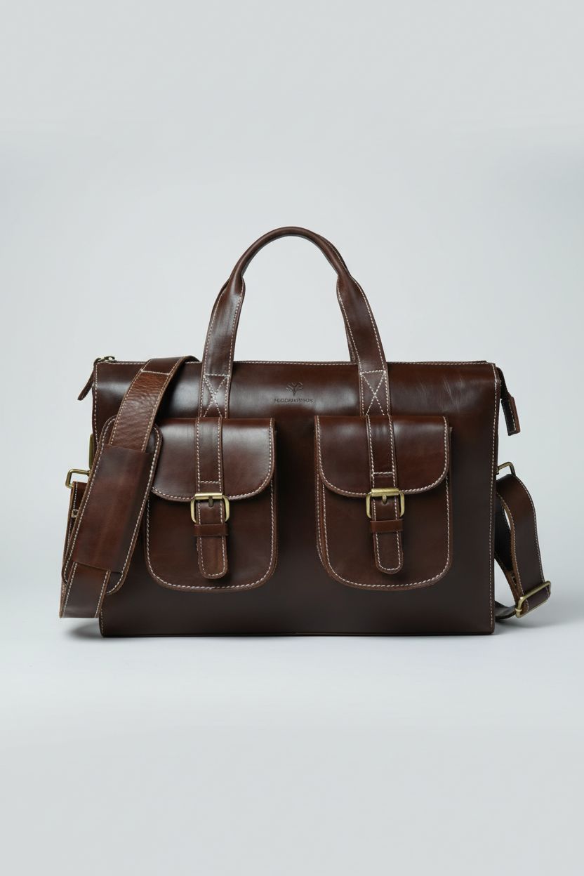 NATURAHIDE premium leather satchel showcasing craftsmanship and design