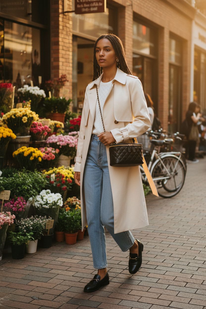 GAYI URBAN Mini Quilted Crossbody Bag in black elegantly worn at hip, perfect for casual outings.