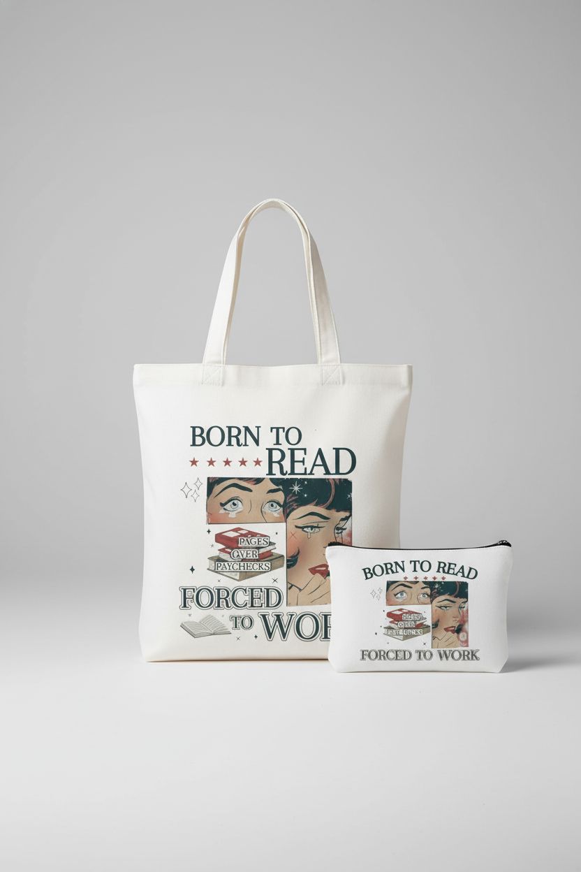 Jollaroo canvas tote bag set with clean details and quality zippers on a gray background.