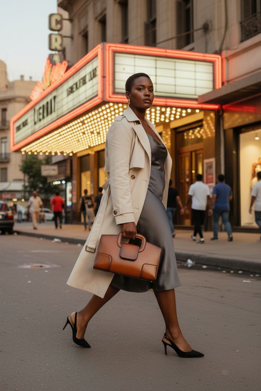 ZLM BAG US brown patent leather satchel purse featured outside an Art Deco cinema