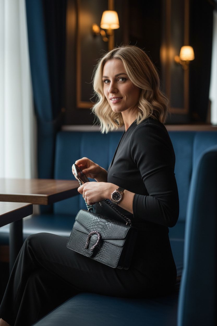 Leather shoulder bag with snake print and chain, DEEPMEOW vintage designer style