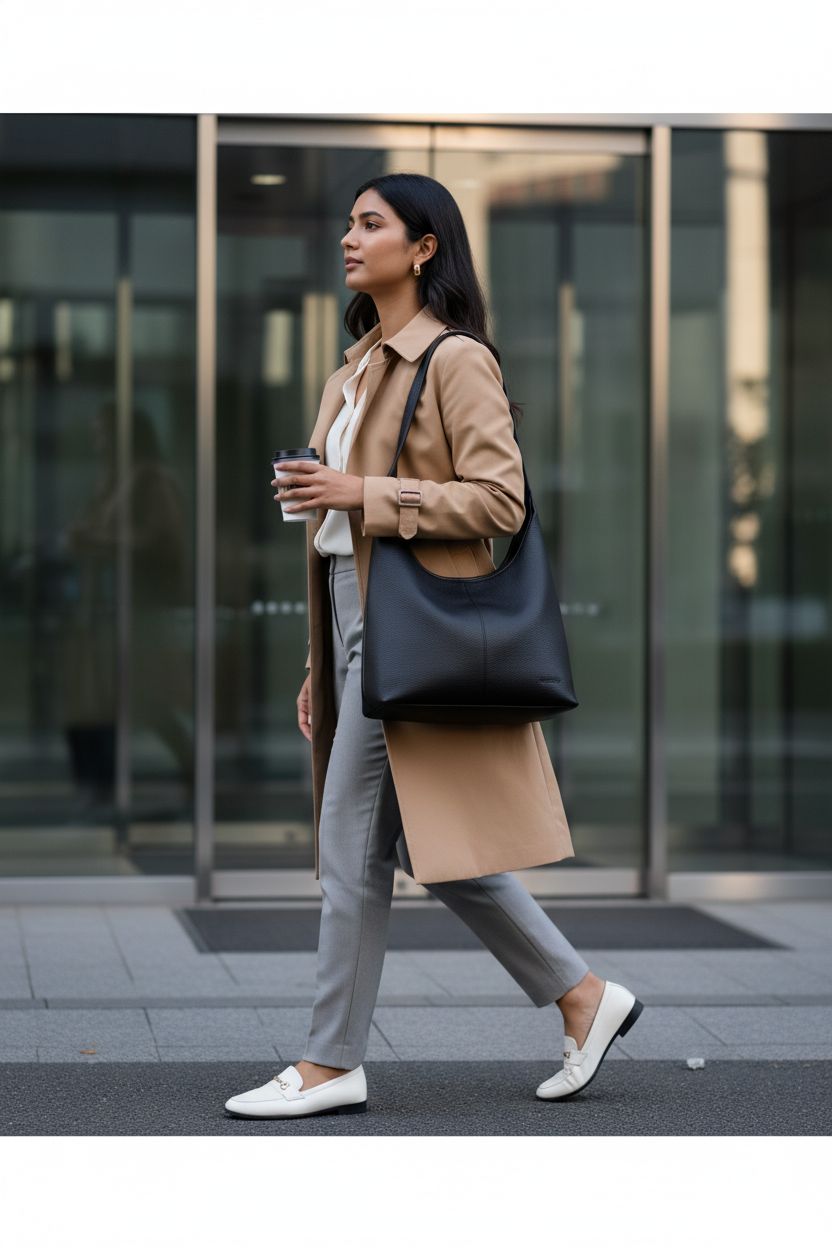 Black slouchy hobo bag from BGGJUE, perfect for work commutes and everyday use.