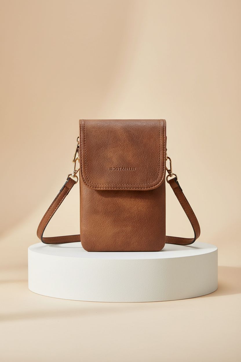 BOSTANTEN vegan leather crossbody bag displayed elegantly to highlight its quality and design.