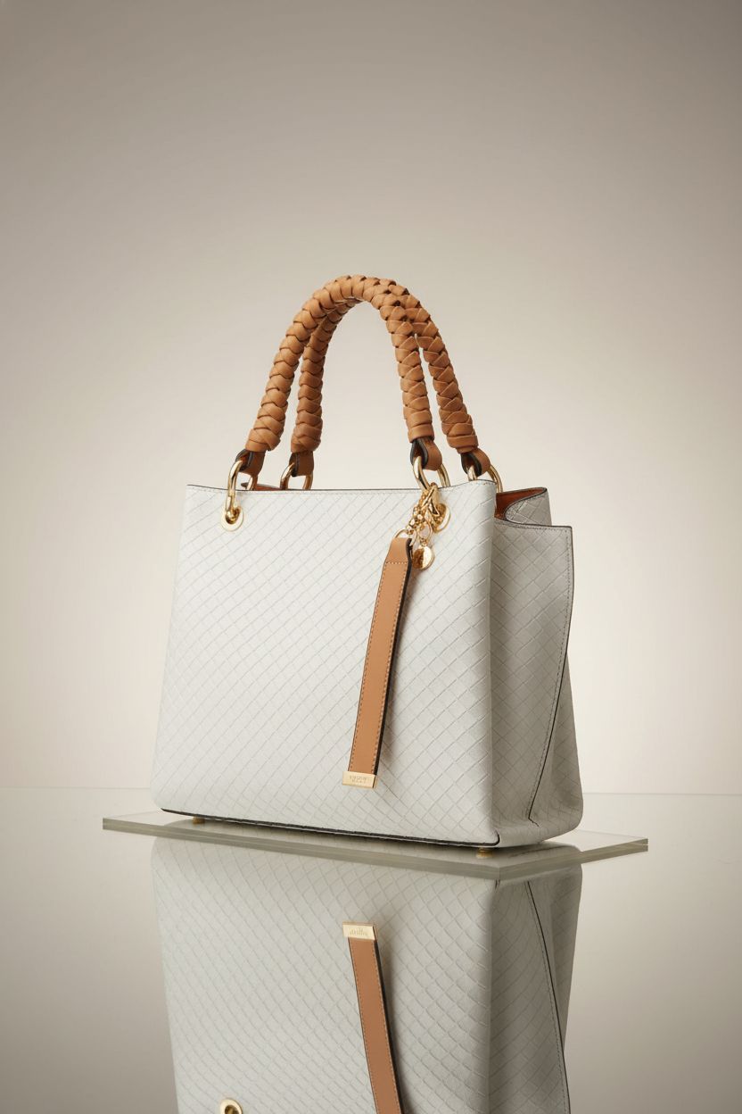 ALDO Gloadithh Tote Bag in Bone, showcasing its luxurious woven texture and gold hardware.