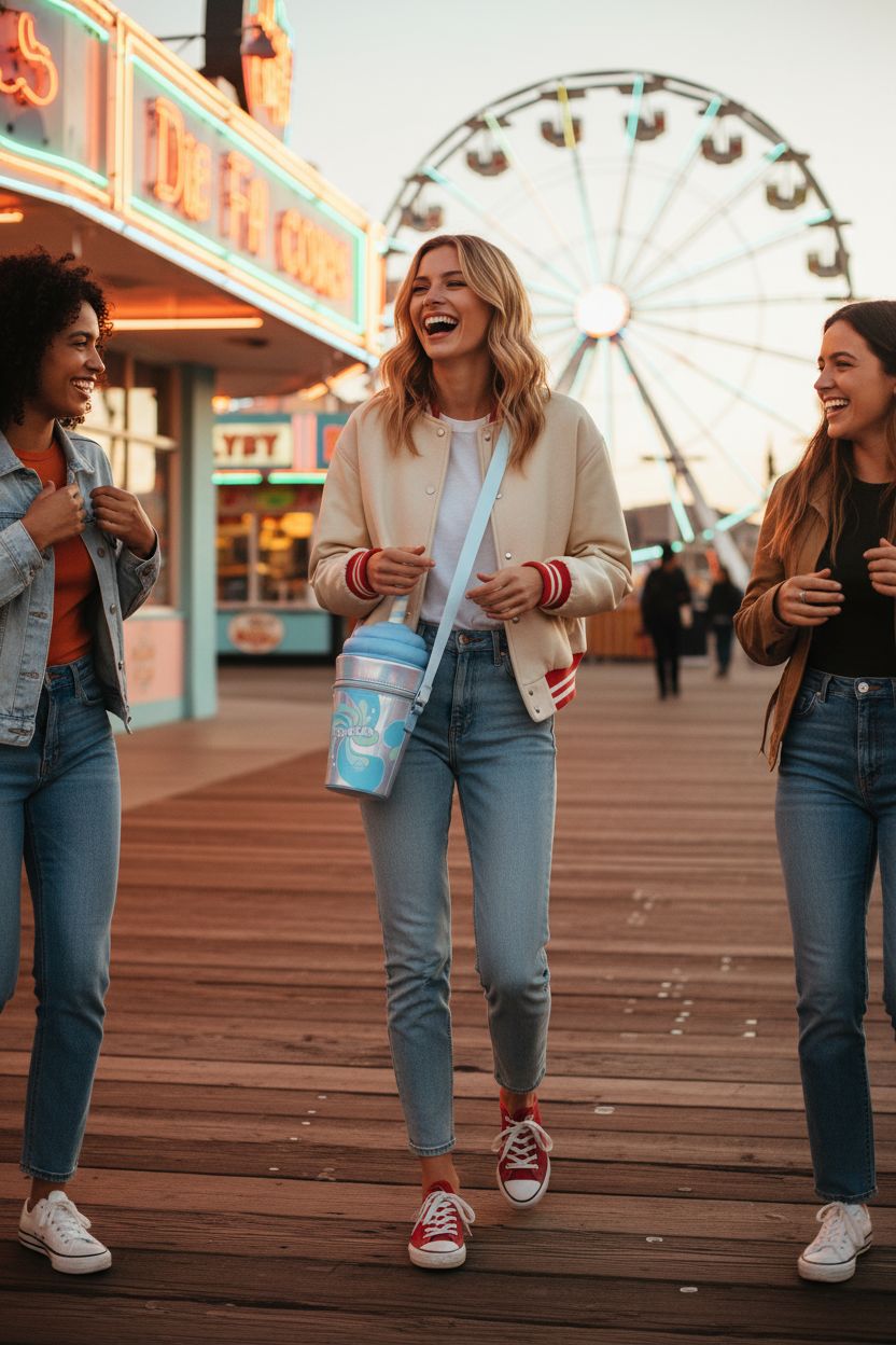 Freezee Plush Novelty 3D Crossbody Bag by Bioworld, icy-blue cup design in playful setting.