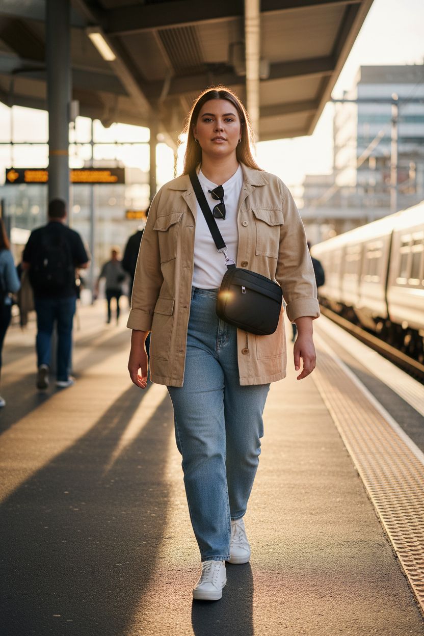 MAXTOP small crossbody bag worn high across the chest, stylish and practical for journeys.