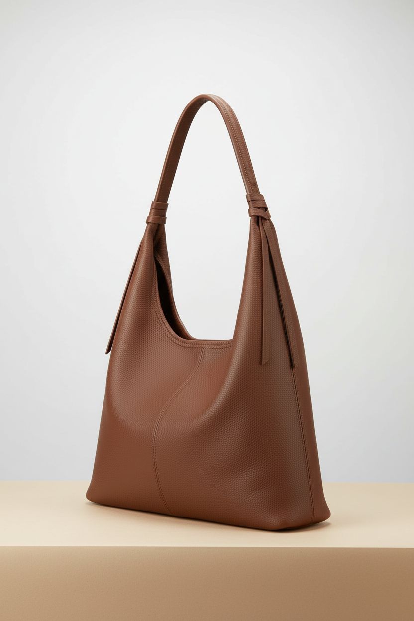 Befen hobo bag showcasing pebble leather texture and detailed craftsmanship on gray backdrop