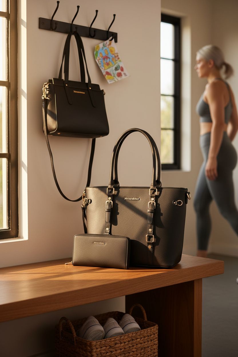 Montana West purses displayed in a cozy setting, showcasing functionality and style.