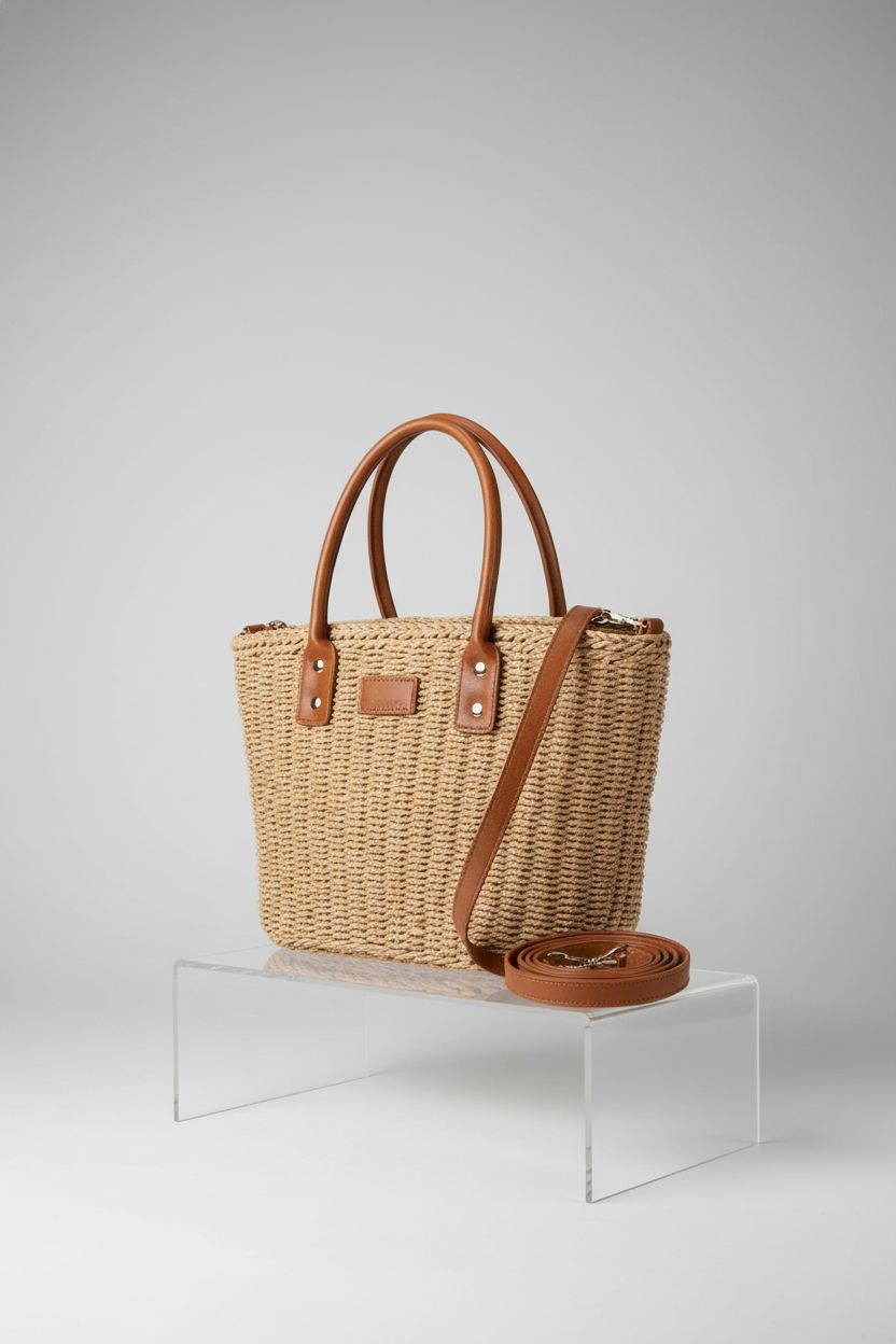 YXILEE straw purse bag displayed on a clean backdrop, highlighting its elegant design.