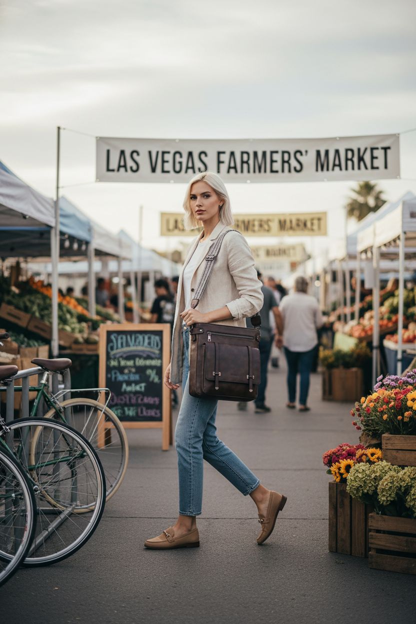 Roulens vegan leather crossbody bag in deep chocolate, perfect for weekend markets.
