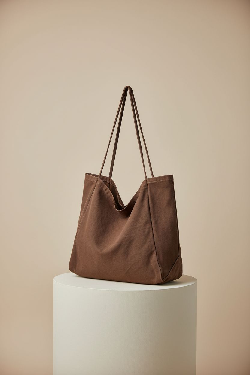 YAVCOOL canvas tote bag showcasing its design, texture, and spacious interior.