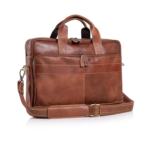 KomalC Leather Briefcase