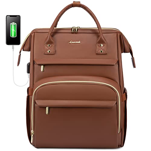 LOVEVOOK Leather Laptop Backpack