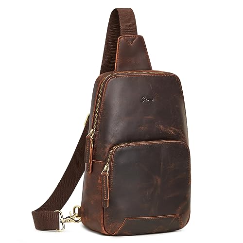 S-ZONE Leather Sling Bag