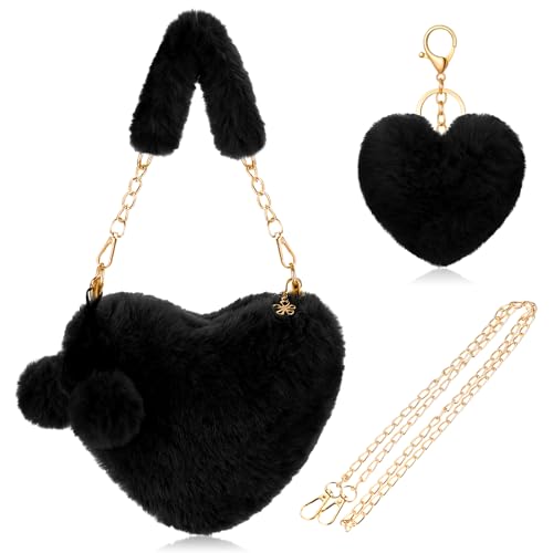 Abbylike Furry Heart Bag