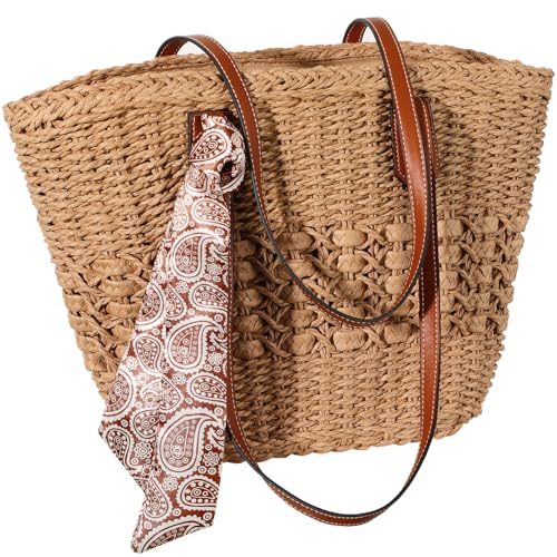 Trifabricy Straw Tote