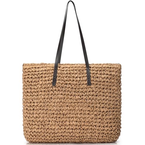 Trifabricy Straw Beach Tote